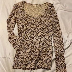 Long sleeve cheetah print shirt